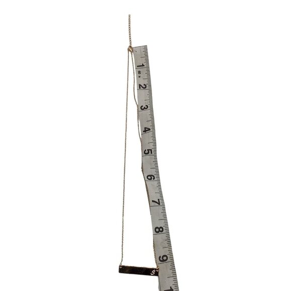 Initial C Bar Necklace Unisex Gold Tone With Gift Box - Picture 4 of 8